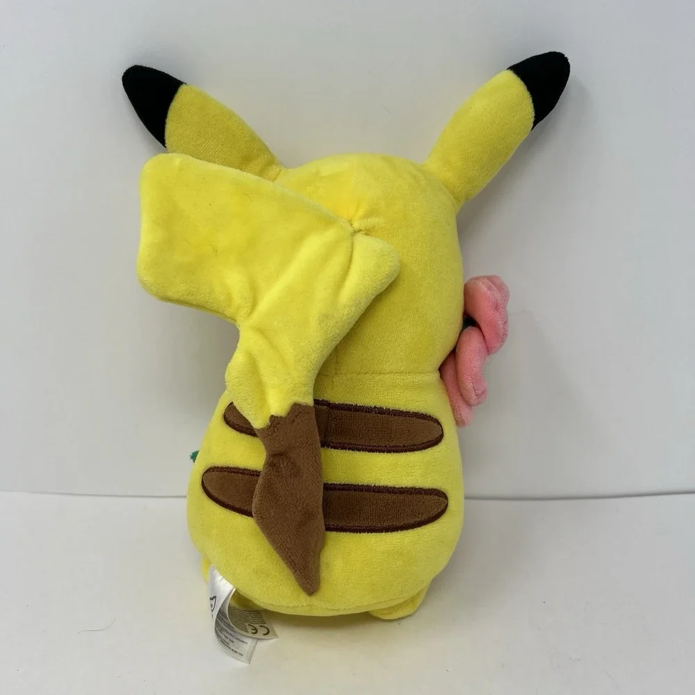 WCT Pikachu Pokemon Small Yellow Pink‎ Flower Stuffed Animal Plush Toy